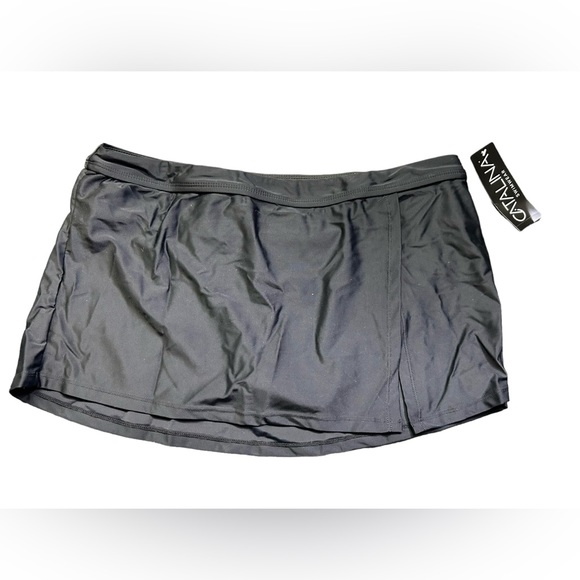 CATALINA womens black skirted swim bottom w drawstring side style 19ct302 NWT - Picture 2 of 6